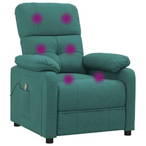 Masážní křeslo tmavě zelené textil - obrázek 6