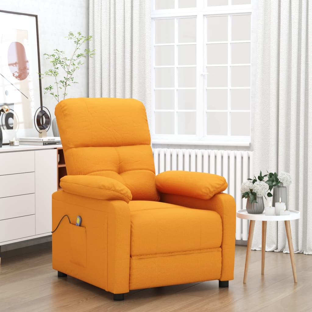 Fauteuil de massage jaune foncé tissu