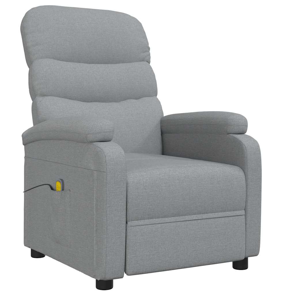 vidaXL Masážní křeslo světle šedé textil