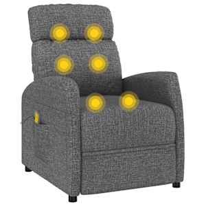 Masážní křeslo tmavě šedé textil - obrázek 6