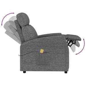 Masážní křeslo tmavě šedé textil - obrázek 7