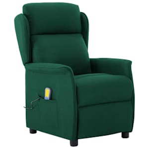 Masážní křeslo Tmavě zelená 93.5 x 67.5 x 101.5 cm textil - obrázek 1