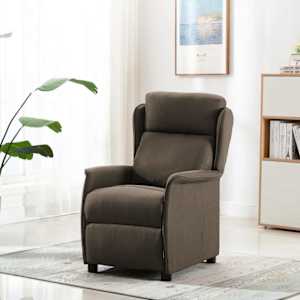 Masážní křeslo s polštářem Taupe 93.5 x 67.5 x 101.5 cm textil - obrázek 2