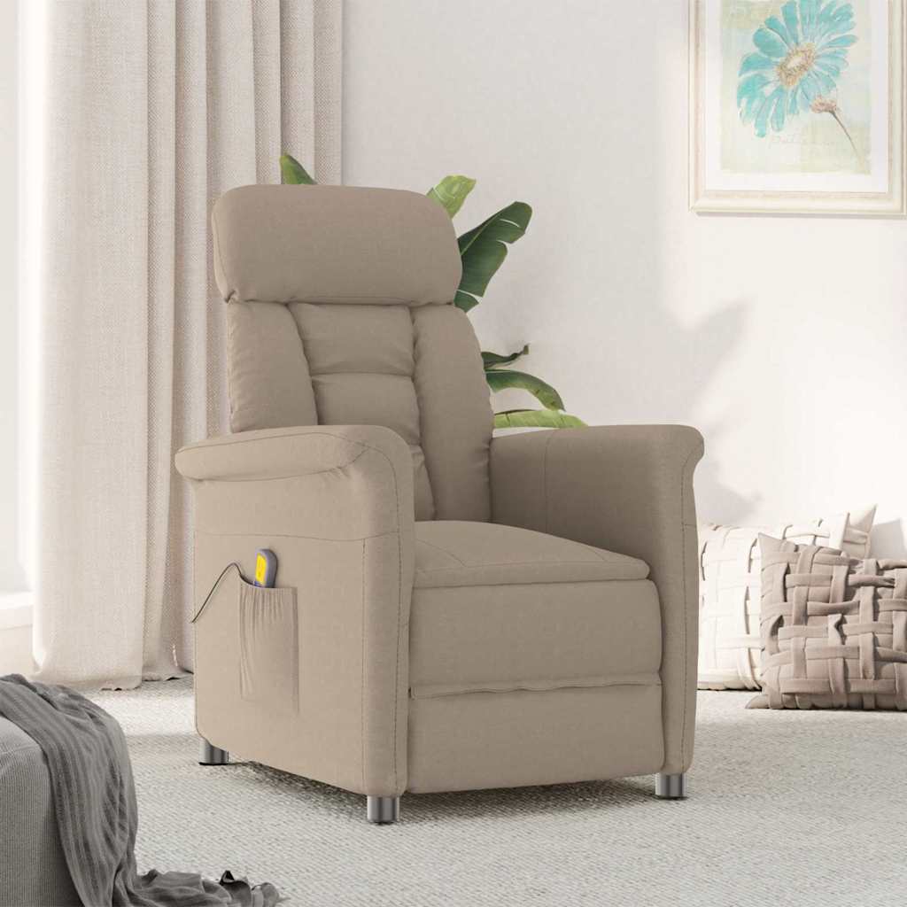 vidaXL Massagestoel Taupe Microfibre Stof