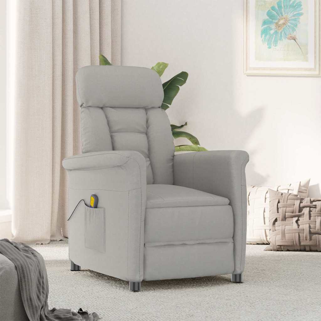 vidaXL Massagestoel Lichtgrijs Microfiber