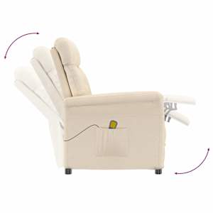 Masážní křeslo béžové látka z mikrovlákna - obrázek 6