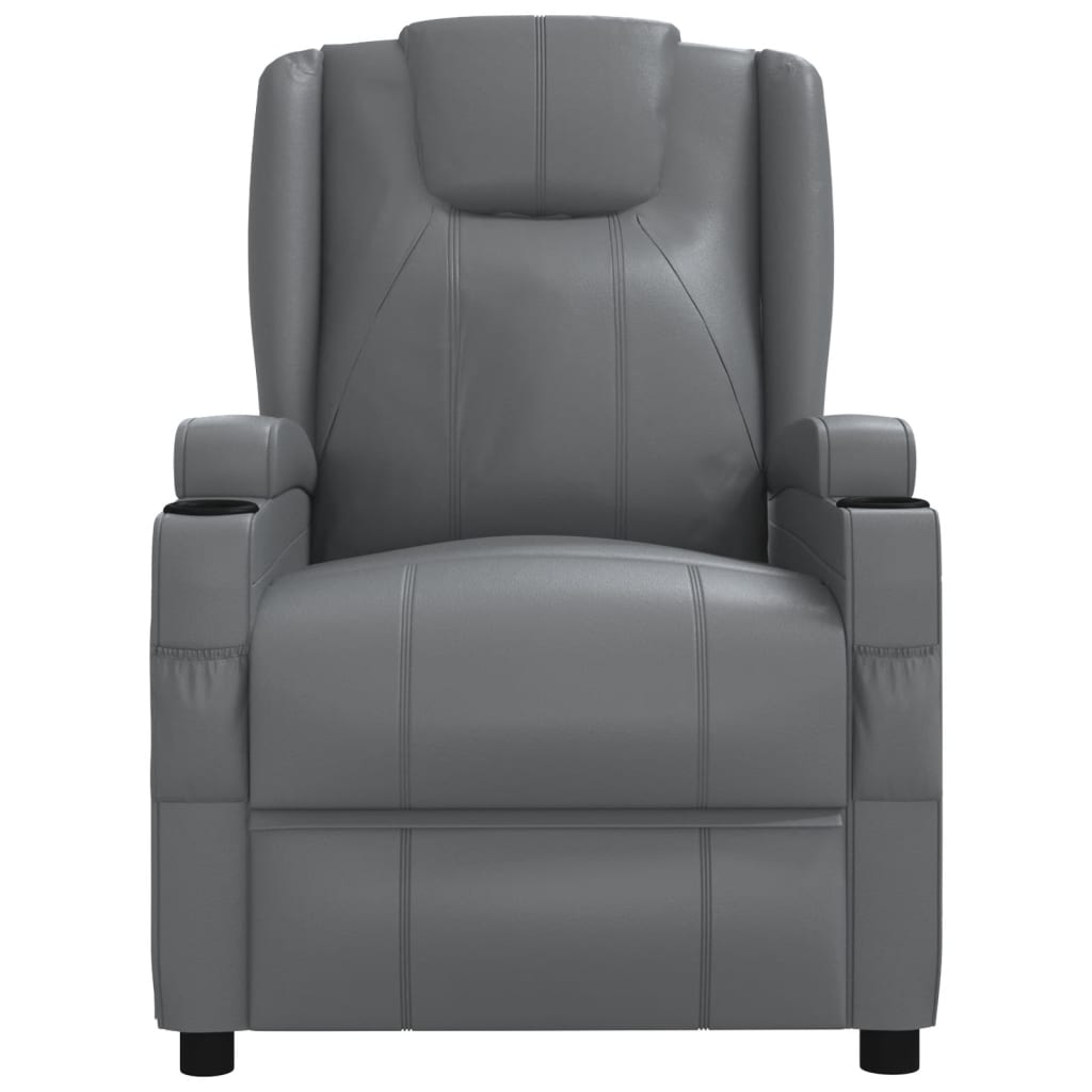 vidaXL Fauteuil verstelbaar kunstleer antracietkleurig afbeelding