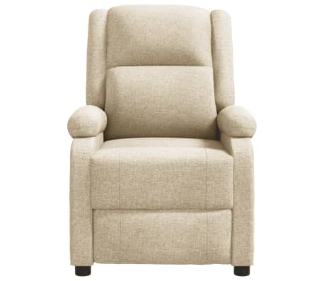 vidaXL Fotel rozkładany, kremowy, obity tkaniną