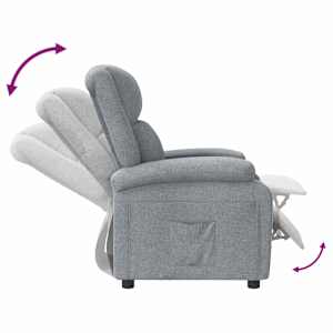 Polohovací křeslo světle šedé textil - obrázek 6