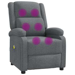 Masážní křeslo tmavě šedé textil - obrázek 7