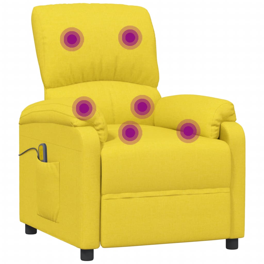 Poltrona Massaggiante Giallo Chiaro In Tessuto VidaXL 16 width=274