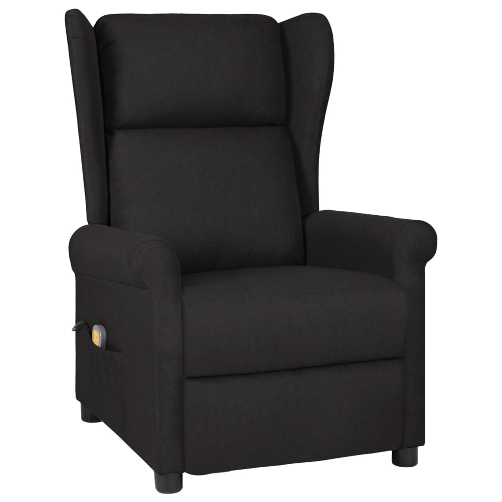vidaXL Masážní křeslo černé textil