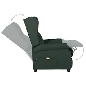 Masážní křeslo tmavě zelené textil - obrázek 6