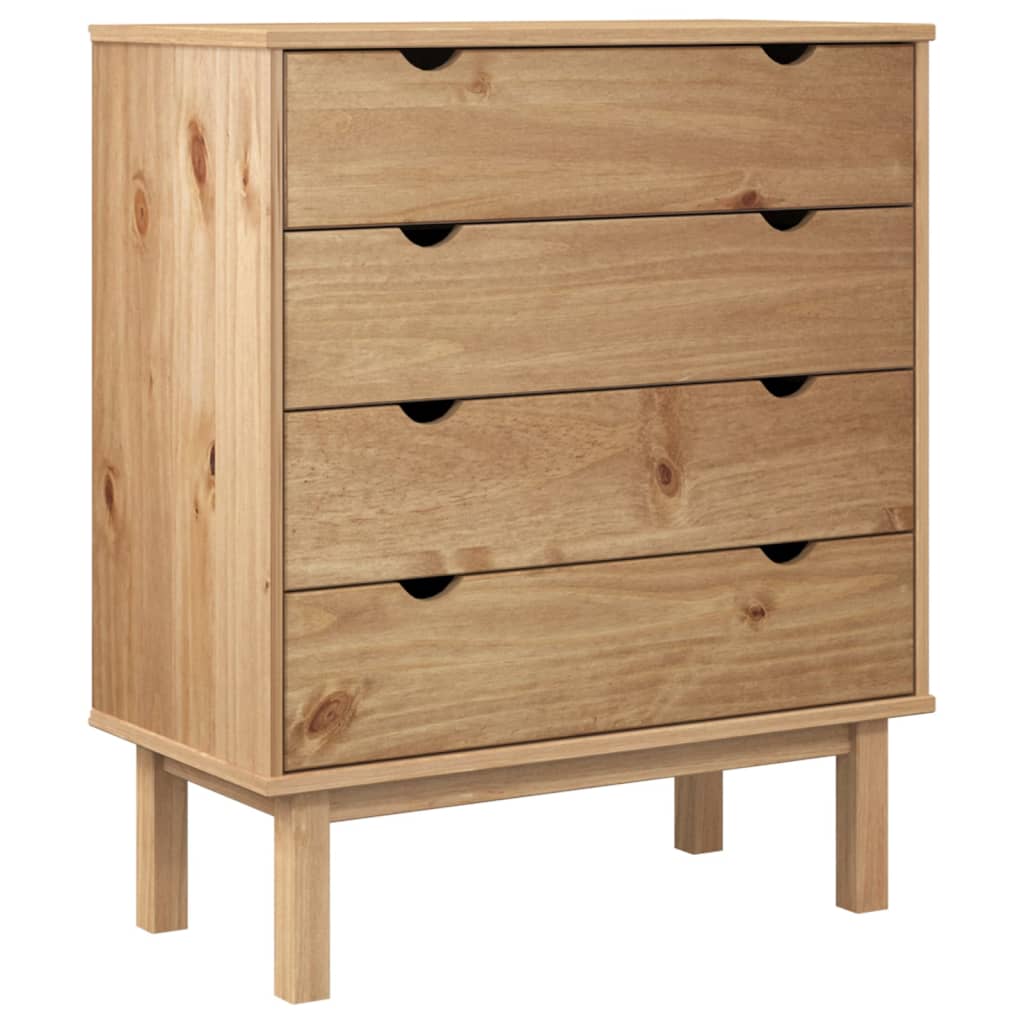 Image of vidaXL Drawer Cabinet OTTA 76.5x39.5x90cm Solid Wood Pine