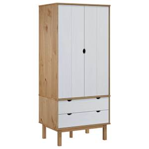vidaXL garderoob "OTTA", pruun ja valge 76,5x53x172 cm, m&auml;nnipuit