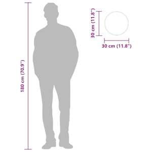 Nástěnné zrcadlo stříbrné Ø 30 cm kulaté - obrázek 7