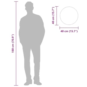 Nástěnné zrcadlo stříbrné Ø 40 cm kulaté - obrázek 7