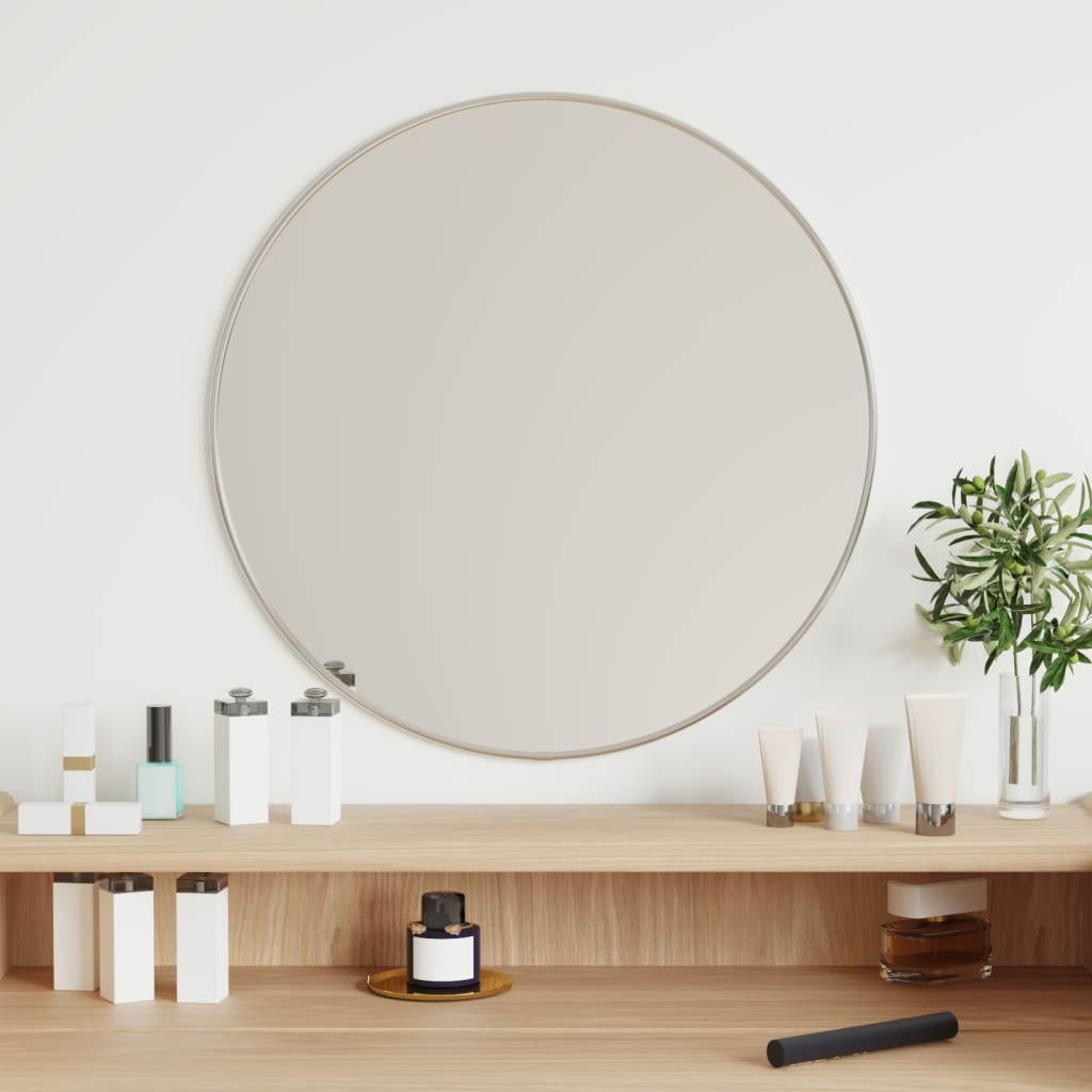 Specchio da Parete Argento Ø 50 cm Rotondo