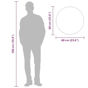 Nástěnné zrcadlo stříbrné Ø 60 cm kulaté - obrázek 7