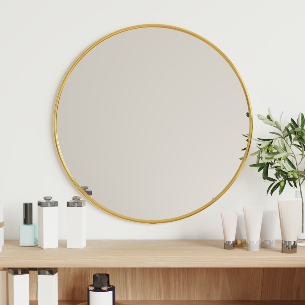 Specchio da Parete Dorato Ø 40 cm Rotondo