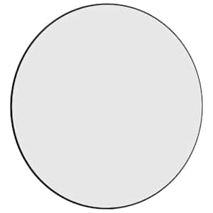 Nástěnné zrcadlo černé Ø 60 cm kulaté - obrázek 3
