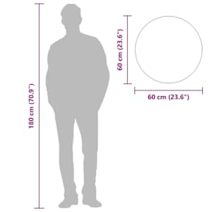 Nástěnné zrcadlo černé Ø 60 cm kulaté - obrázek 7