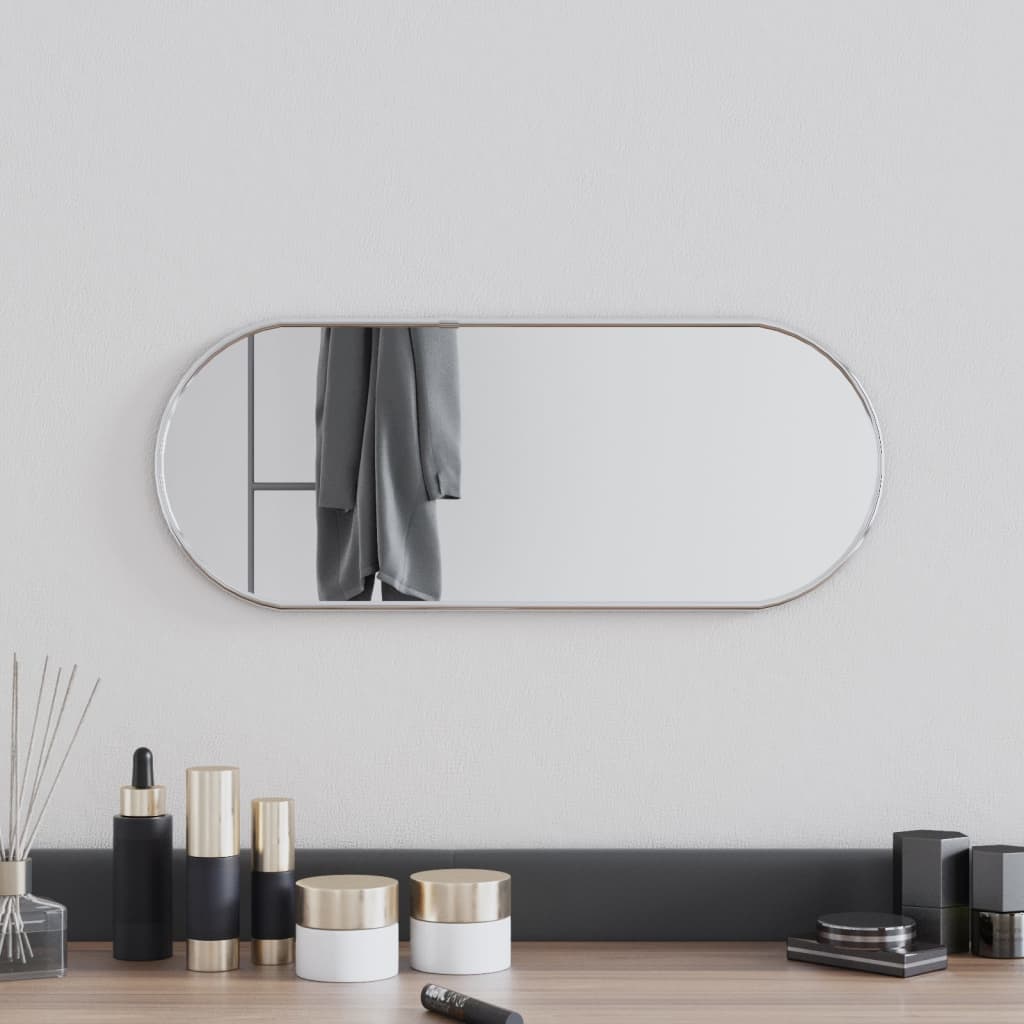 Petrashop  Nástěnné zrcadlo stříbrné 50x20 cm oválné
