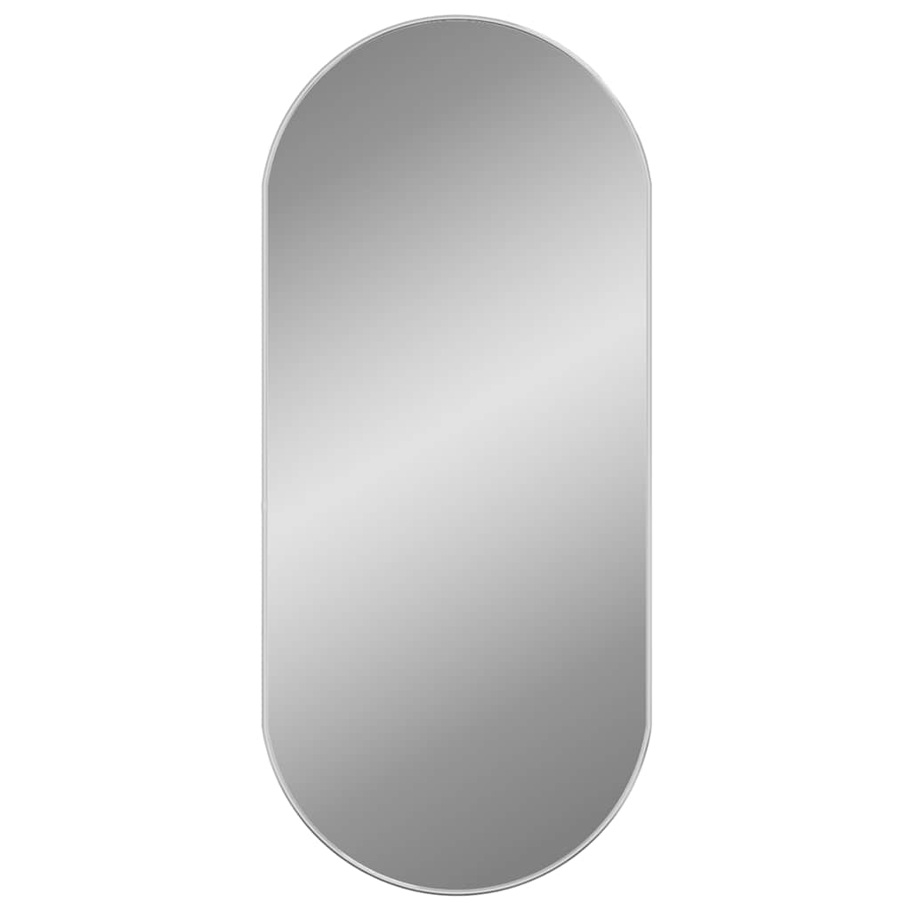 vidaXL NĂˇstÄ›nnĂ© zrcadlo stĹ™Ă­brnĂ© 100x45 cm ovĂˇlnĂ©