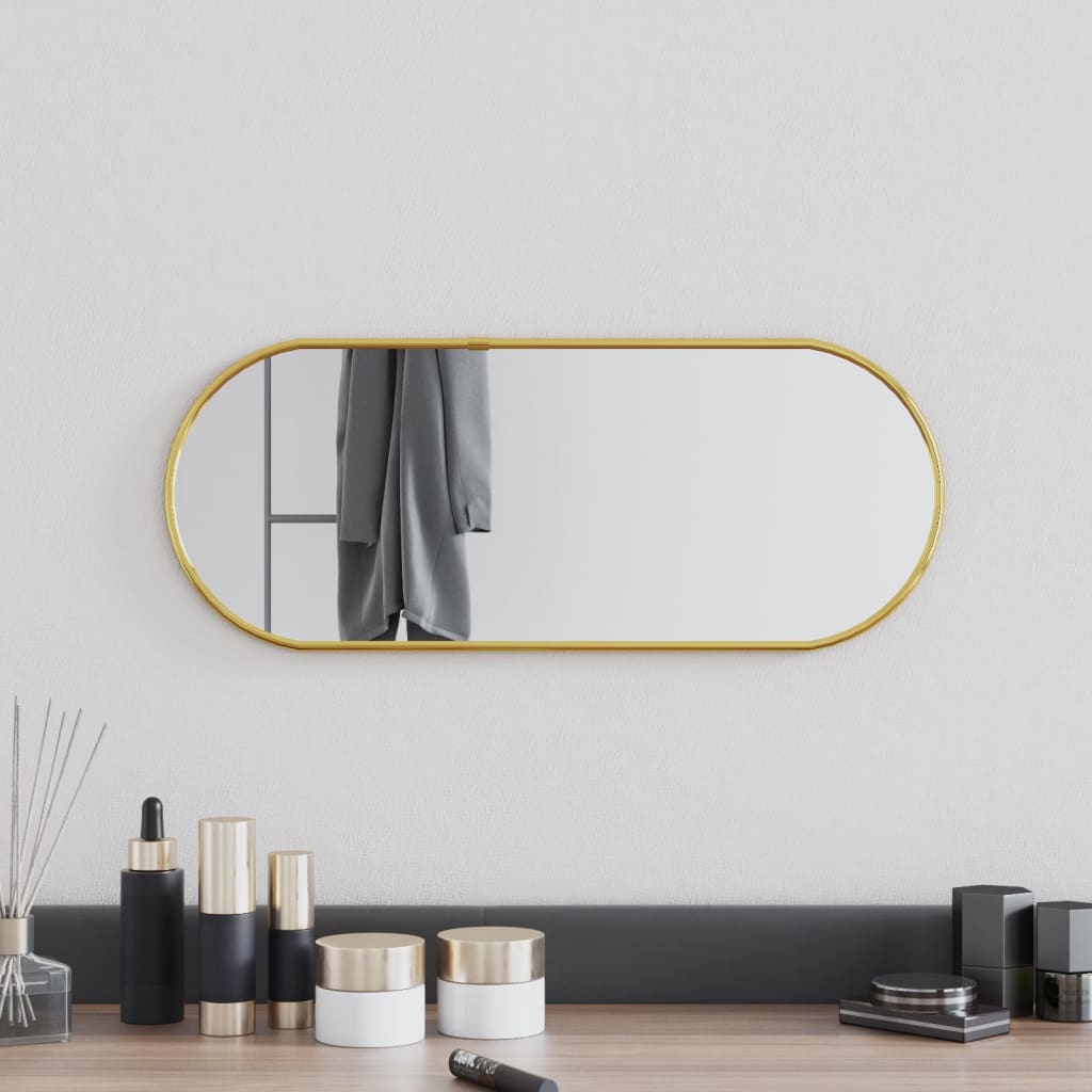Petrashop  Nástěnné zrcadlo zlaté 50x20 cm oválné