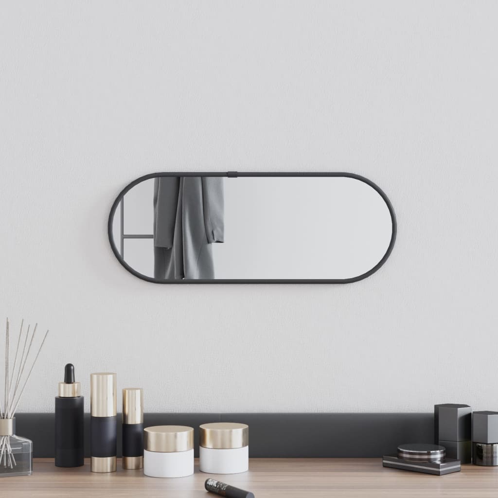 vidaXL Oglindă de perete, negru, 40x15 cm, ovală