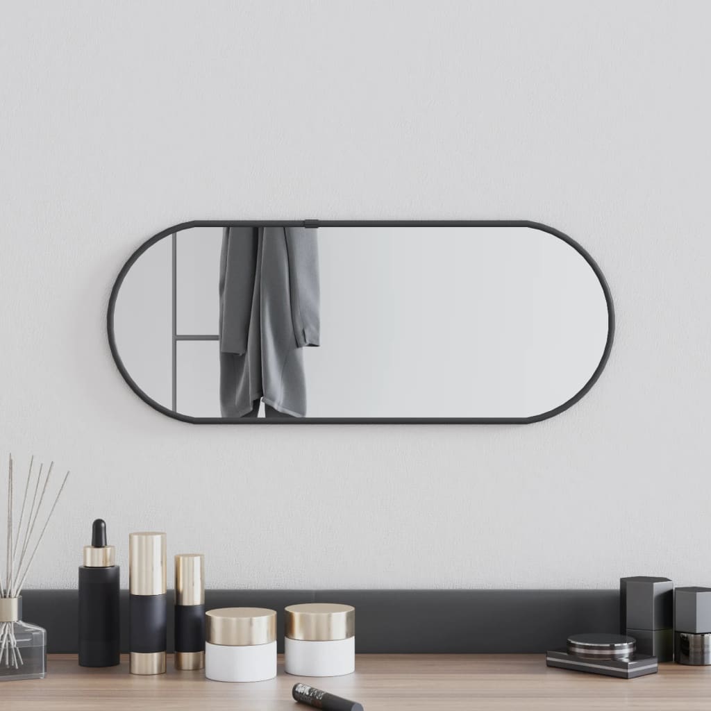 vidaXL Oglindă de perete, negru, 50x20 cm, ovală