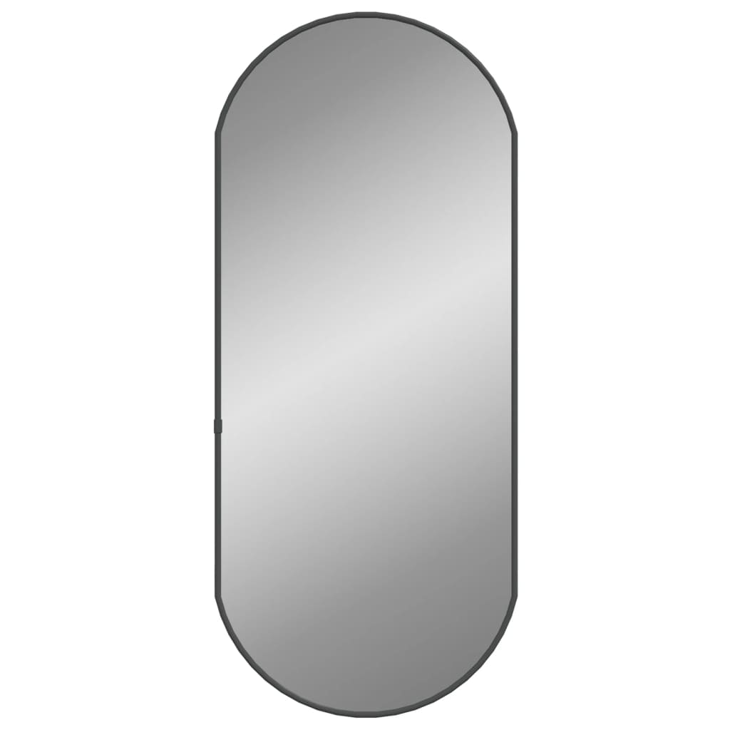 Oglindă de perete, negru, 70×30 cm, ovală