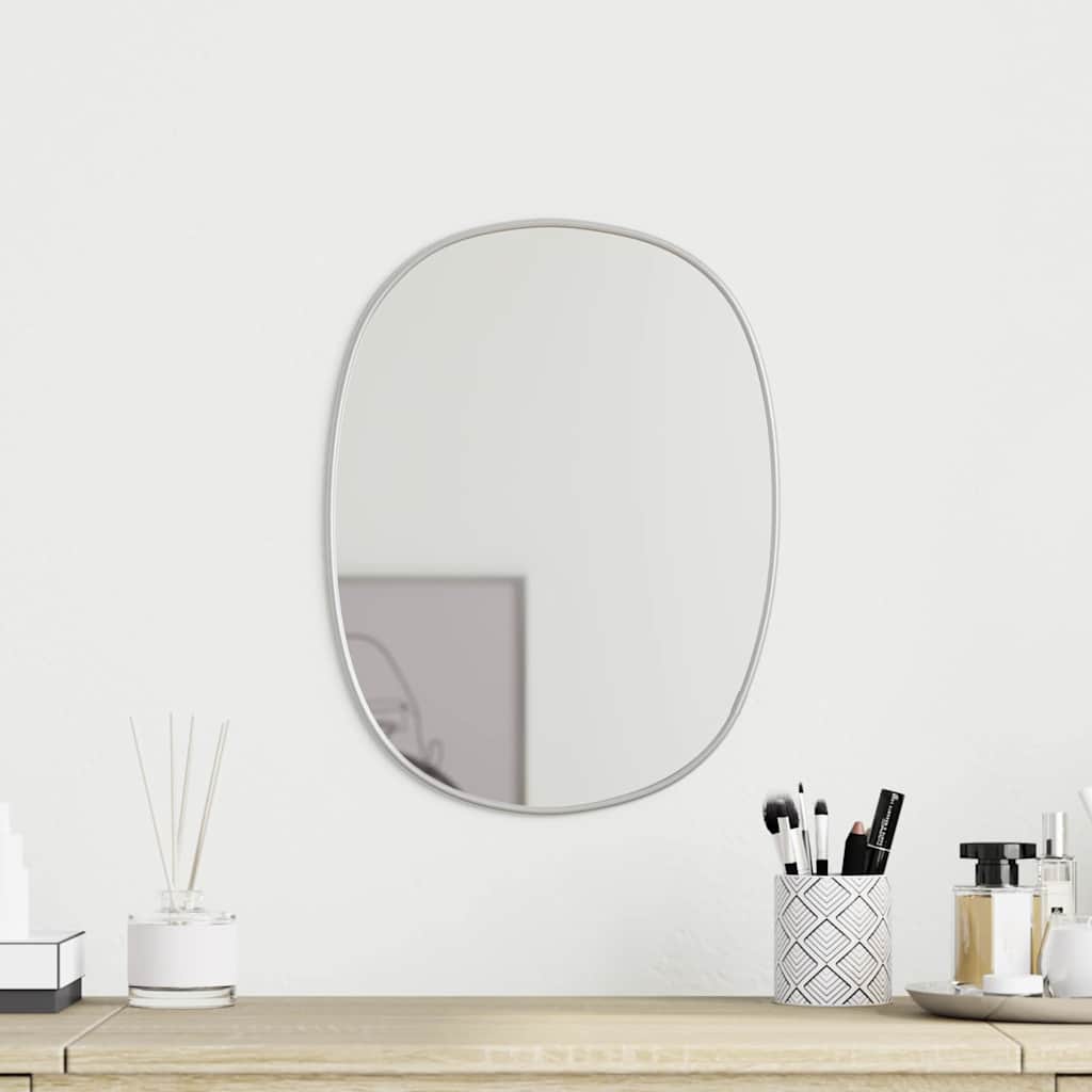 Vægspejl 30×25 cm - sølvfarvet, minimalistisk design