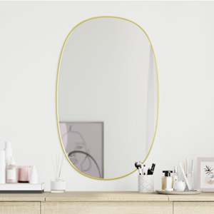 Stensko ogledalo zlato 70x45 cm