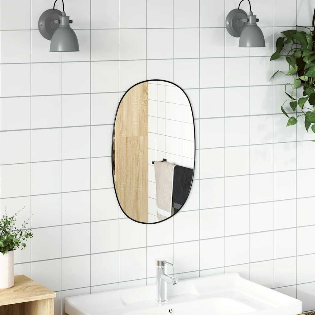 vidaXL Wandspiegel 50x35 cm zwart