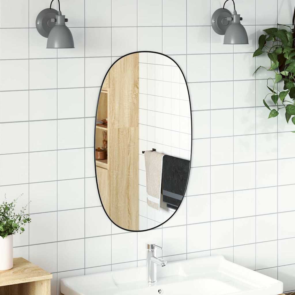 vidaXL Wandspiegel 80x50 cm zwart