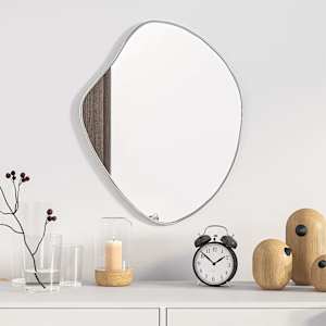 Stensko ogledalo srebrno 50x40 cm