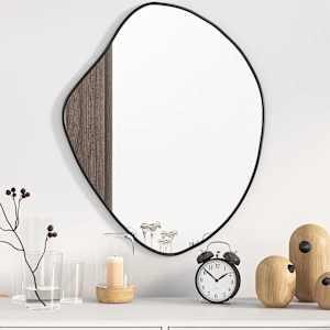 Stensko ogledalo črno 60x50 cm