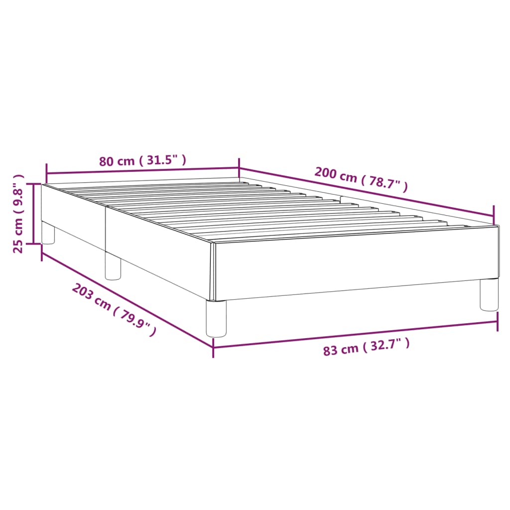 Posteljni okvir temno rjav 80x200 cm blago