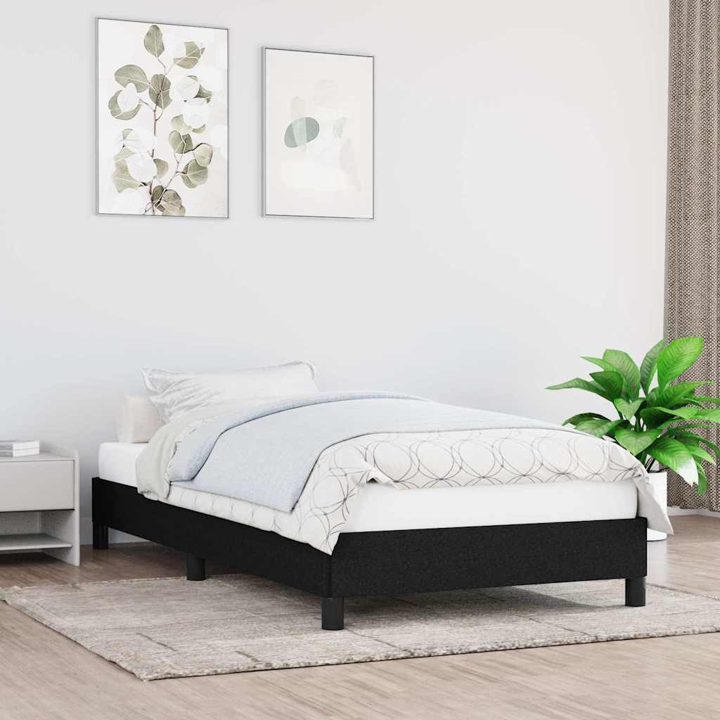 Sengeramme Uden Madras Stof Sort - 25 cm / 90 x 190 cm
