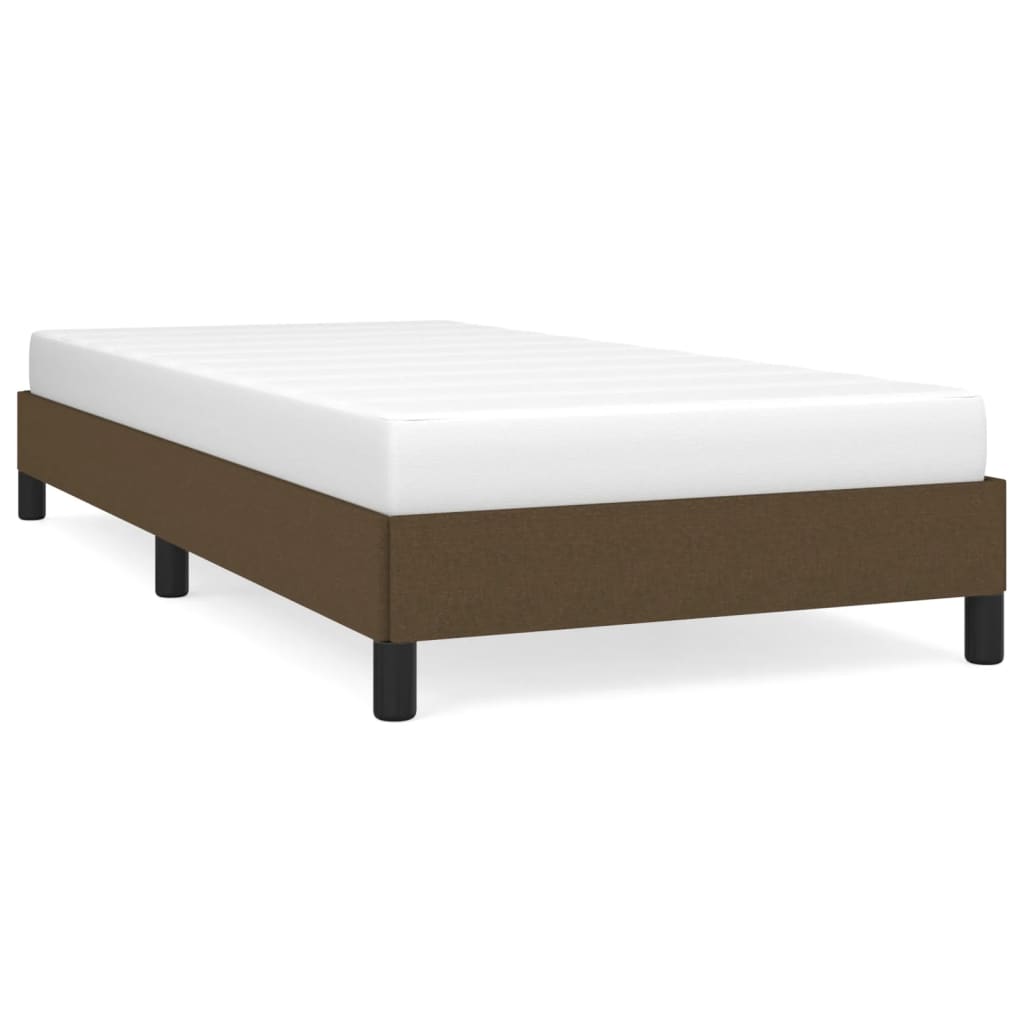 vidaXL Rám postele bez matrace tmavě hnědá 90 x 190 cm textil