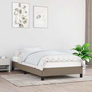 Rám postele bez matrací taupe 90x190 cm textil - obrázek 1