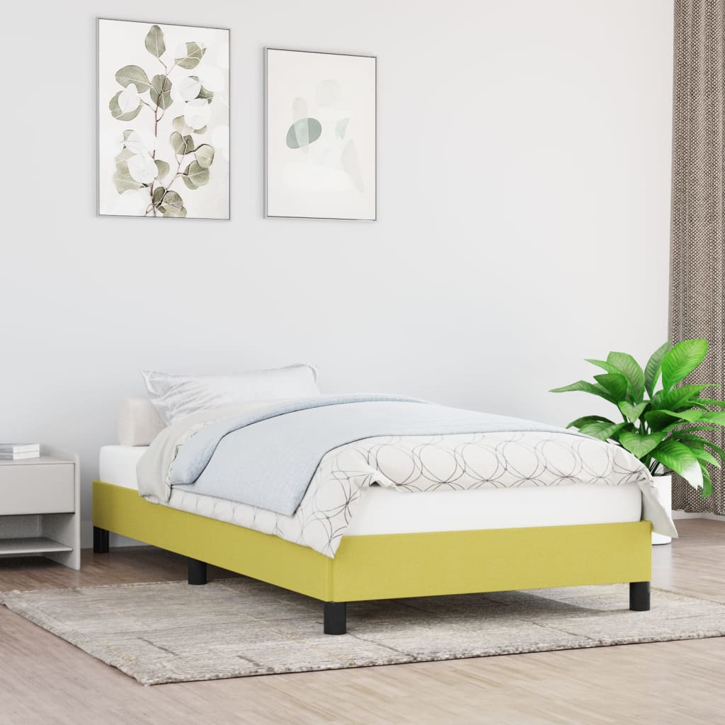 vidaXL Cadru de pat, verde, 90x190 cm, material textil