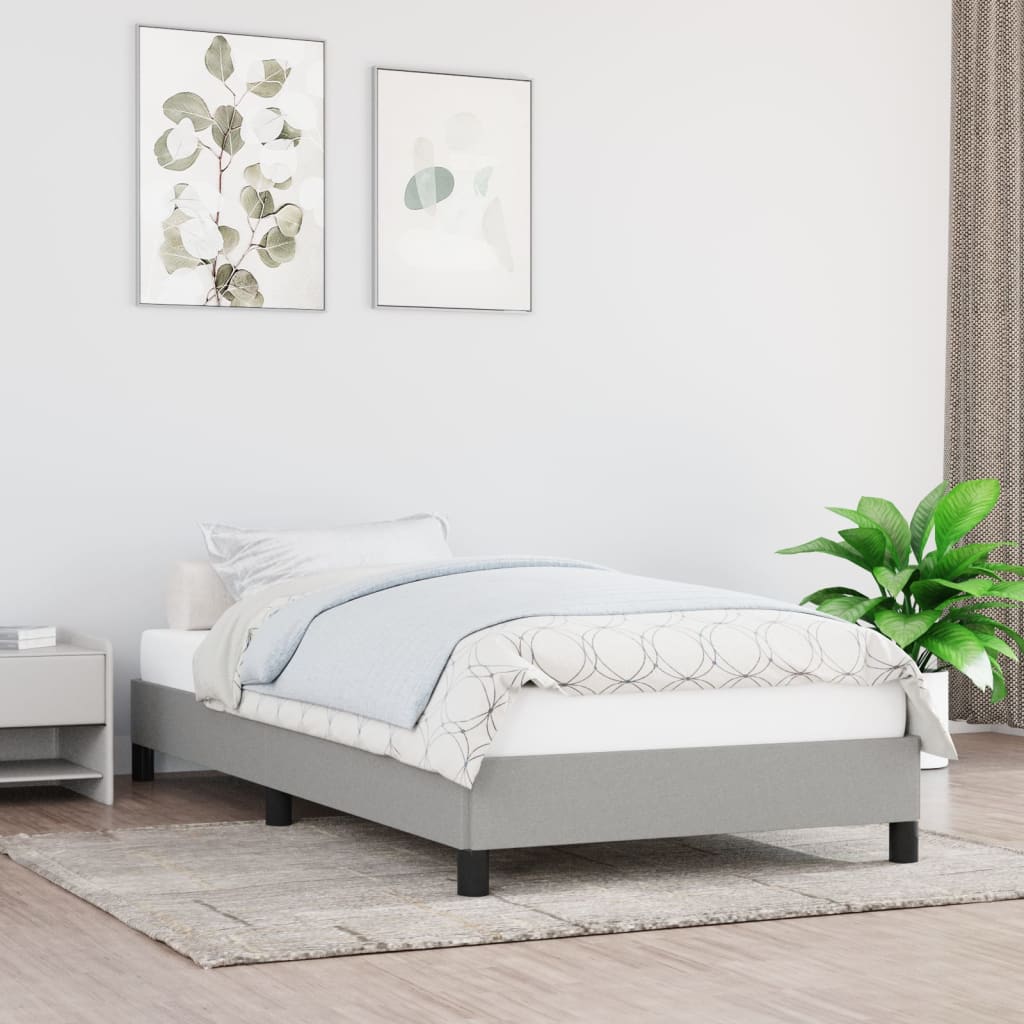 Lovos rėmas be čiužinio, šviesiai pilkas, 90x200cm, audinys