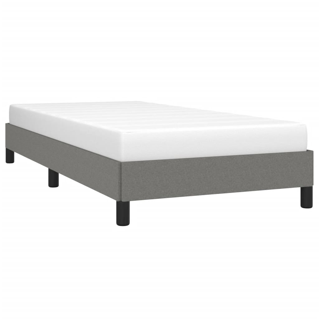 vidaXL Bedframe zonder matras 90x200 cm stof donkergrijs afbeelding