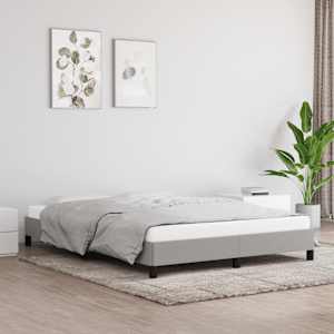 Rám postele bez matrace světle šedý 140 x 190 cm textil - obrázek 1