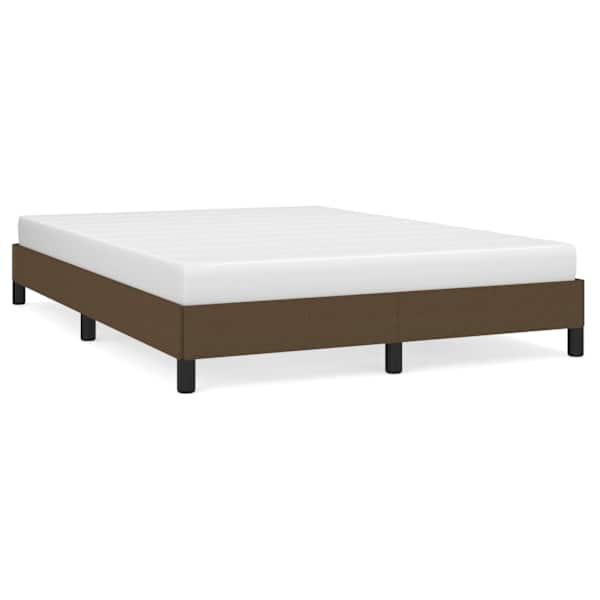 vidaXL voodiraam ilma madratsita, tumepruun, 140 x 190 cm, kangas
