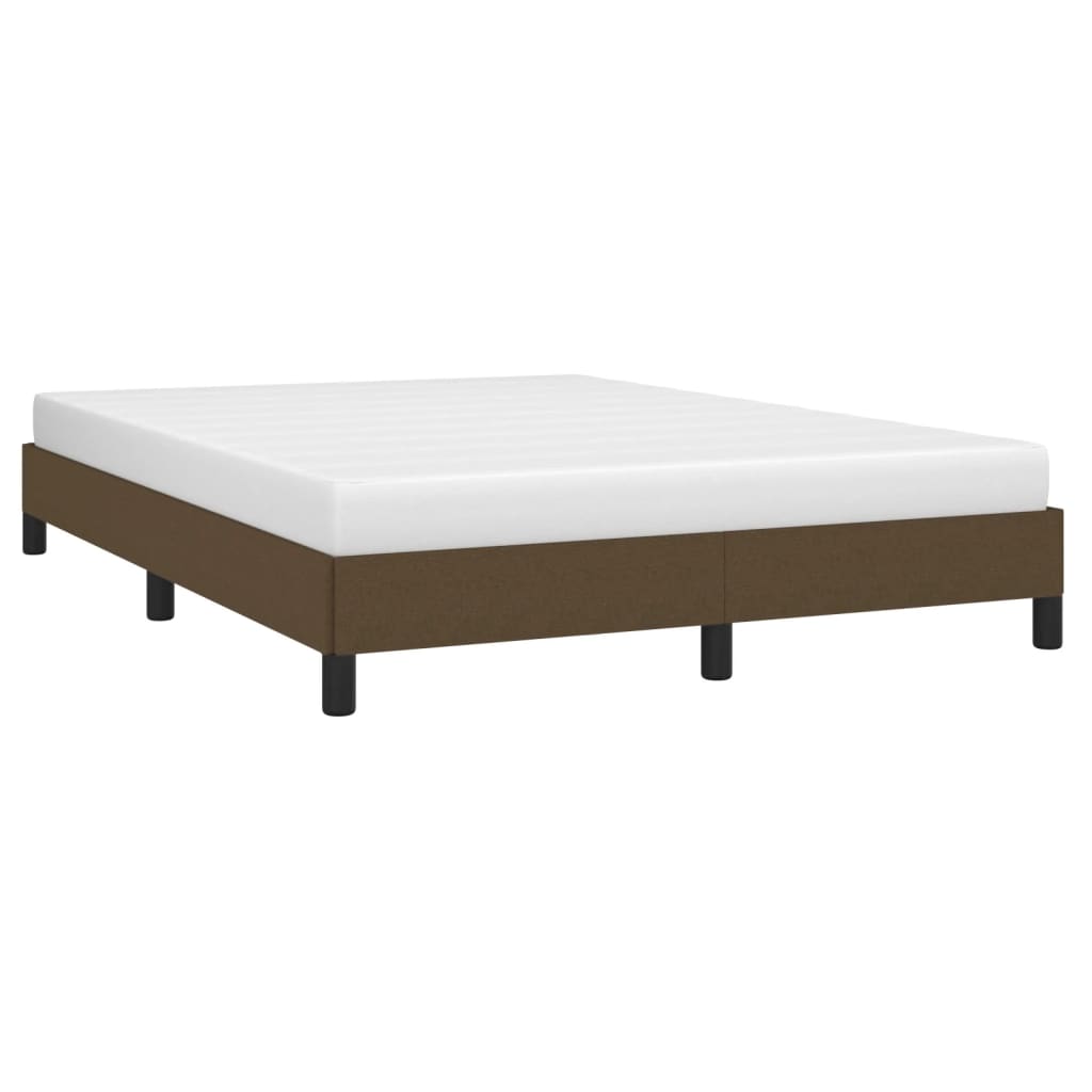 vidaXL Bedframe zonder matras stof donkerbruin 140x190 cm afbeelding