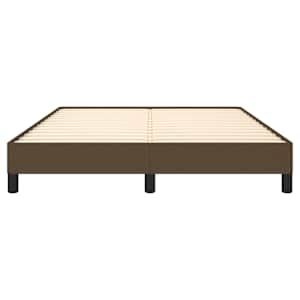 Rám postele bez matrace tmavě hnědý 140 x 190 cm textil - obrázek 5