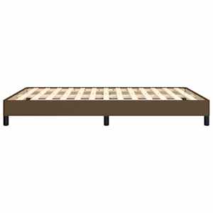 Rám postele bez matrace tmavě hnědý 140 x 190 cm textil - obrázek 6